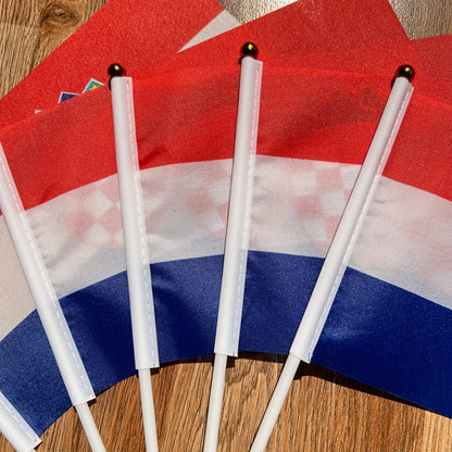Croatian Handheld Polyester Flag 14x21cm for Events