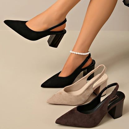 Women’s Elegant Chunky Heel Pointed Toe Summer Shoes