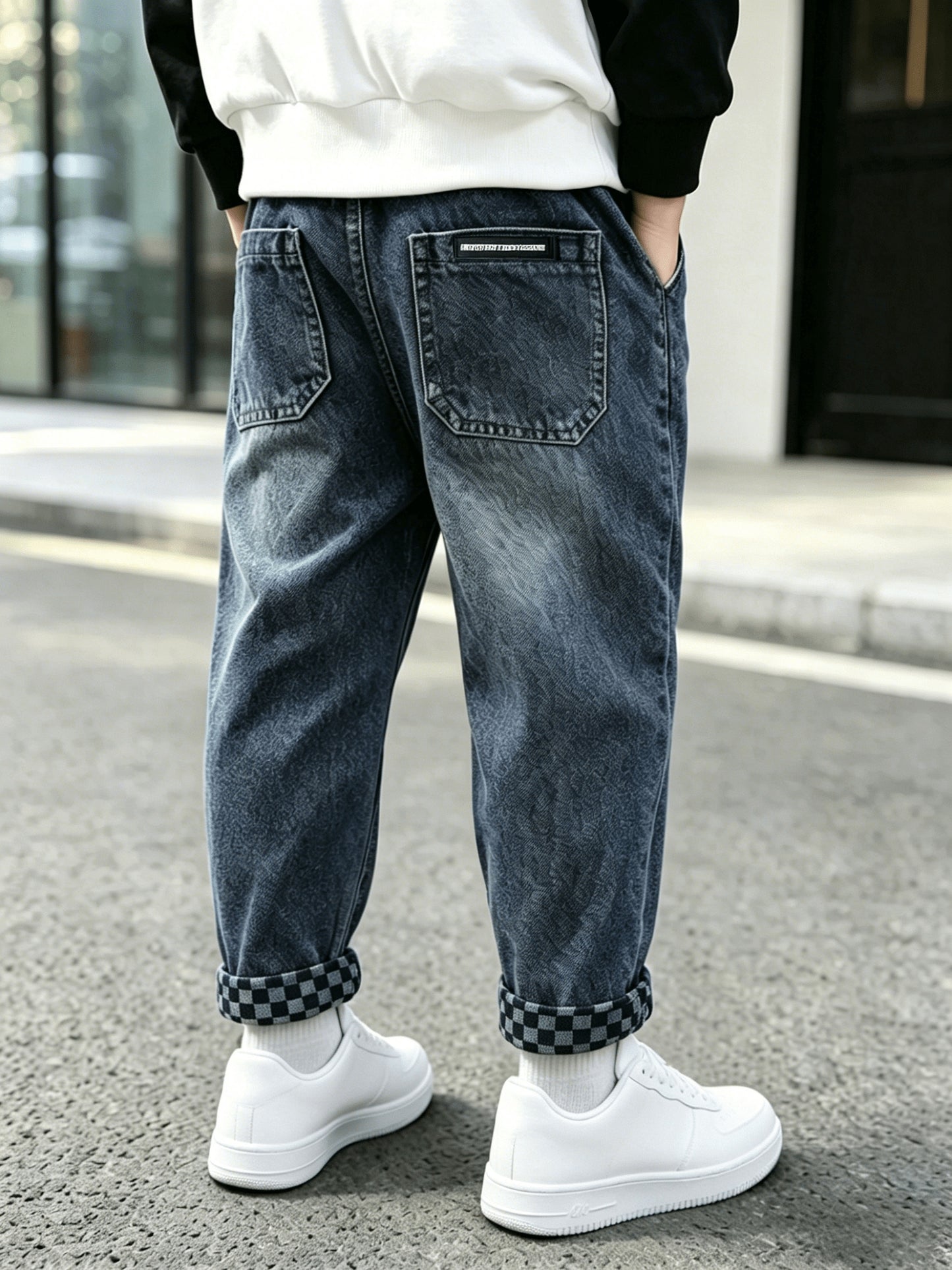 Boys' Summer Denim Shorts Casual Elastic Waist Mid-Length