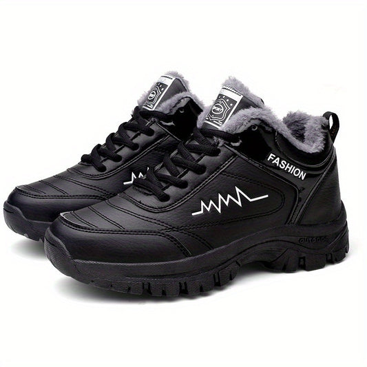 Winter Sports Shoes Men's Warm Shoes Casual Simple Comfortable High Quality Anti Slip Wear- Running Shoes