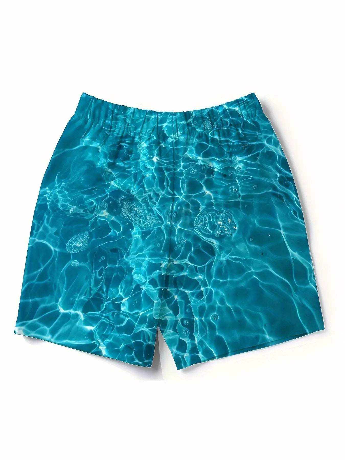 Men's Plus-Size Lightweight Casual Swim Shorts with Adjustable Drawstr