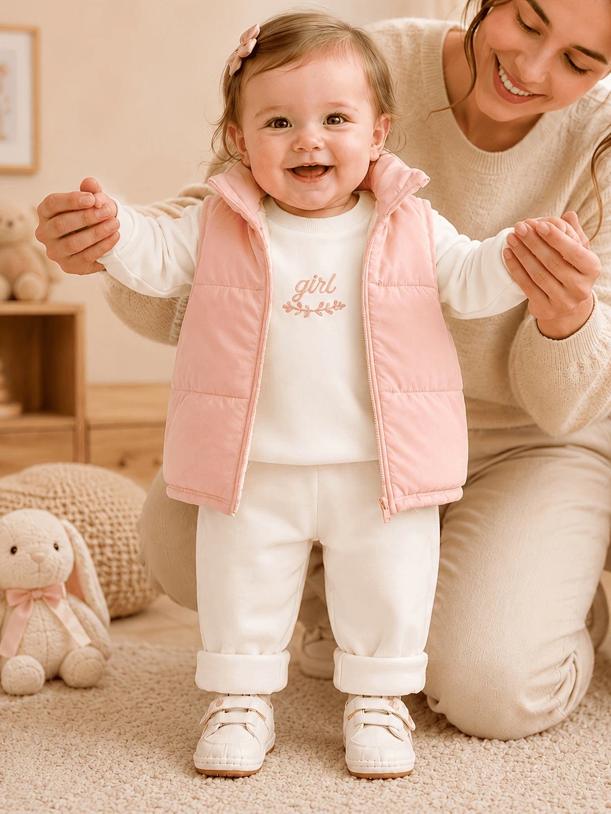 Toddler Girl 3-Piece Autumn Winter Outfit Set, Warm & Casual - ayq