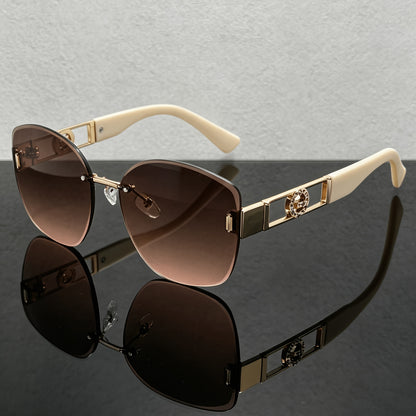 Women's Butterfly Rimless Sunglasses UV400 Protection