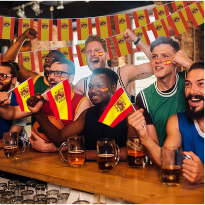 Spanish Handheld Flags 6 or 12-Pack for Sports & Party Decor