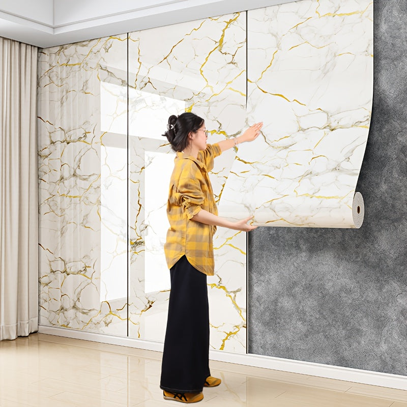 3D Marble Peel & Stick Wallpaper Panels with Thick Foam