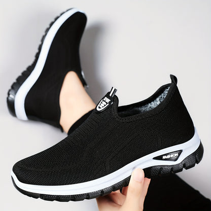 Women's Plus Size Fleece-Lined Warm Boots, Versatile Thickened Soft Sole Simple Boots