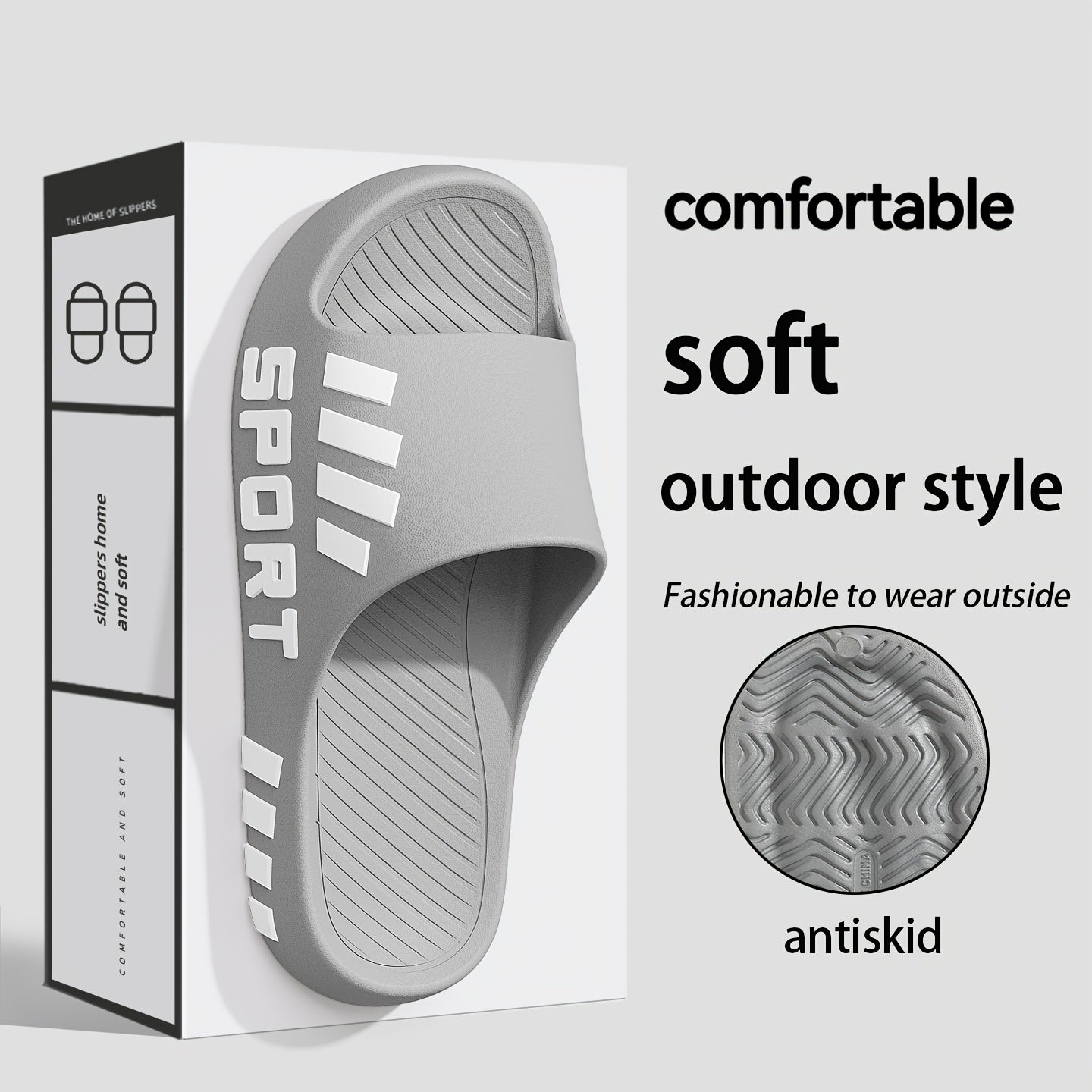 Men'S Casual Summer EVA Slippers | Non-Slip, Durable Sole, Comfortable Slide-On Design, Suitable for Outdoor, Indoor, and Bathroom Use, Unisex - ayq