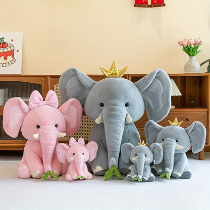 25cm/9.84in New Healing Crown Elephant Doll Plush Doll Artifact for Friends