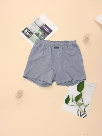 Men's High-Waisted Cotton Boxer Briefs with Button Closure