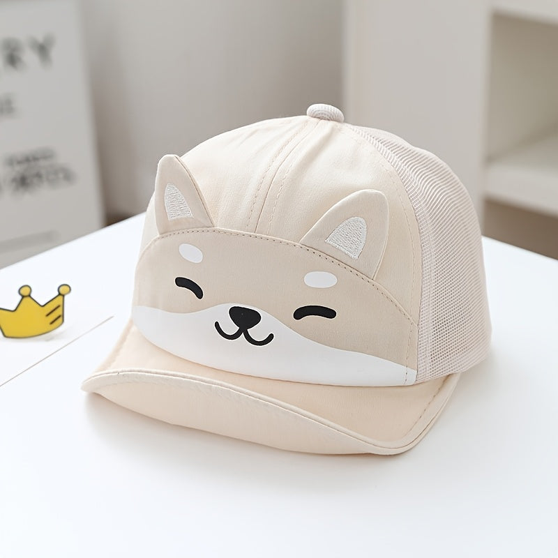 Baby Soft Brim Baseball Cap with Puppy Print for 1-3 Years