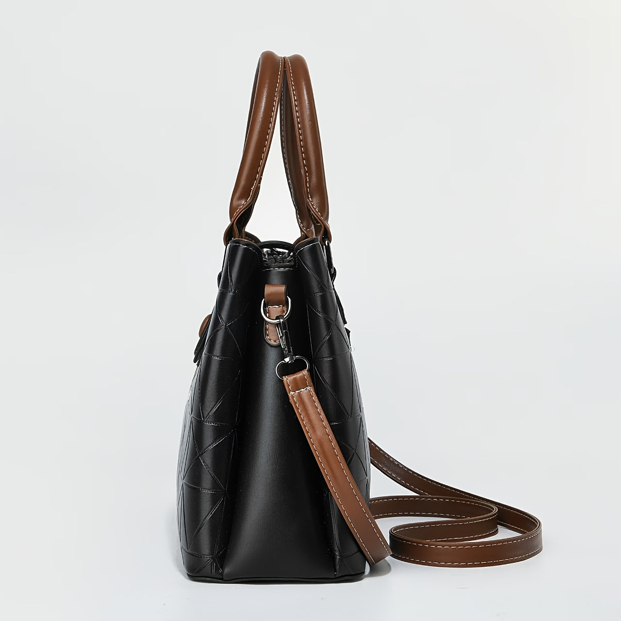 Women's Vintage Crocodile Embossed PU Shoulder Tote Bag