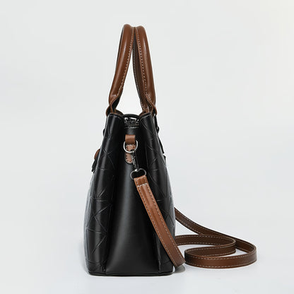 Women's Vintage Crocodile Embossed PU Shoulder Tote Bag