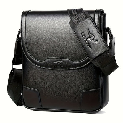 1pc KANDIDER Men's Fashion Crossbody Bag - Brown Vertical Shoulder Satchel with Adjustable Strap, Large Capacity for Business  Casual Travel
