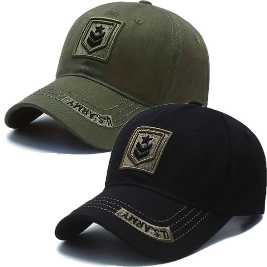 Men's Lightweight Adjustable Baseball Hats Set of 2 - Embroidered Desi