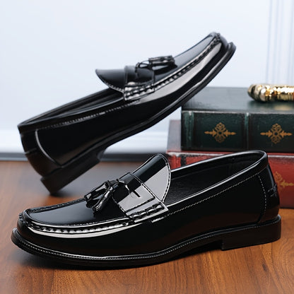 Men's Casual Slip-On Loafers Black Soft Sole Business Shoes