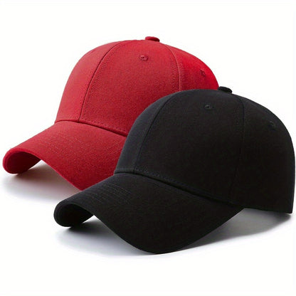 2 Pack Lightweight Baseball Caps for Men & Women - 100% Polyester Golf Dad Hats with 6-Panel Design, Breathable Unisex Casual Hats for Father’s Day, Golf, Sports & Outdoor Activities (Grey & Black), Father's Day Gift, Versa
