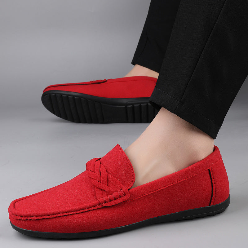 Plus Size Men's Casual Slip-On Loafers in Microfiber Leather