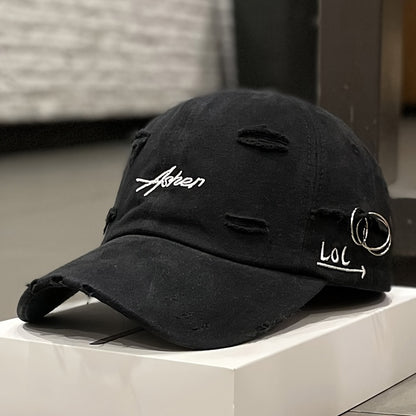 1/2pcs Vintage Ripped Baseball Cap Washed Distressed Dad Hats Letter Embroidery Hip Hop Sun Hats for Women & Men