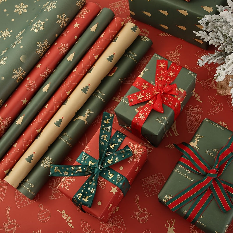 New Christmas-Themed Wrapping Paper, Gift Wrap for New Year Presents, Birthday Boxes & Party Favors – Perfect for Holidays and Celebrations, Holiday Presents, Celebration Decor, Festive Design, Seasonal Print, Durable Wrap,