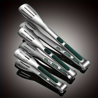 Stainless Steel Kitchen Tongs Set, Non-Slip Grip, Multi-Purpose Cooking Utensils for Grilling, Serving, And Salad, Metal Food Grabber for Bread And BBQ - Home Kitchen Accessories