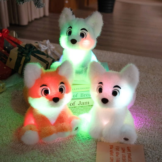 Illuminated Plush Fox Toy – Cuddly Stuffed Animal Featuring LED Light, Adorable Night Light for Room Decoration & Comfort Gift