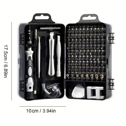 115-In-1 Upgraded Screwdriver Set with Strong Magnet, High Hardness, And Multifunctional Disassembly Tools Including Special-Shaped Drill Bits.