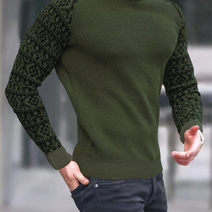 Men'S Long-Sleeve T-Shirt in a Heavy Waffle Knit for Autumn, Perfect for Casual Wear