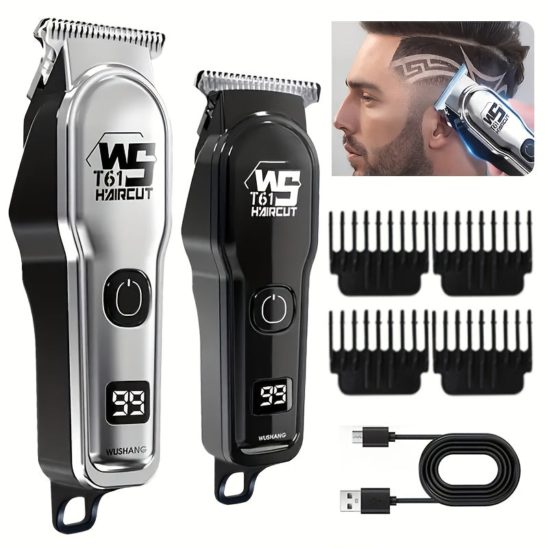 1 Men's Wireless Hair Clipper & Beard Trimmer with LCD Display, Professional USB Rechargeable Grooming Kit - Durble and Portatile for Father' Day/Birthday or Holiday Presents - ayq
