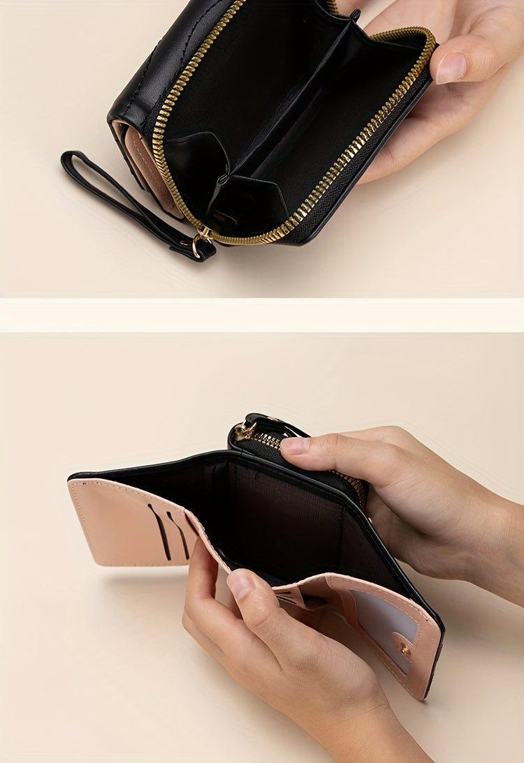 New Women's Fashion Minimalist Foldable Coin Purse with Clasp Design, Large Capacity, 6 Colors Available