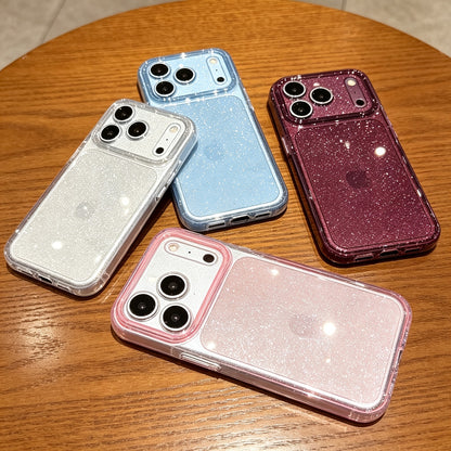 Luxury Clear Glitter Silicone Phone Case with Full Lens Protection for