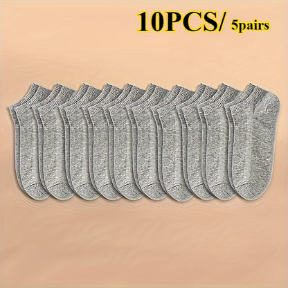 Men's 10-Pack Breathable Ankle Socks, Lightweight & Sweat-Resistant