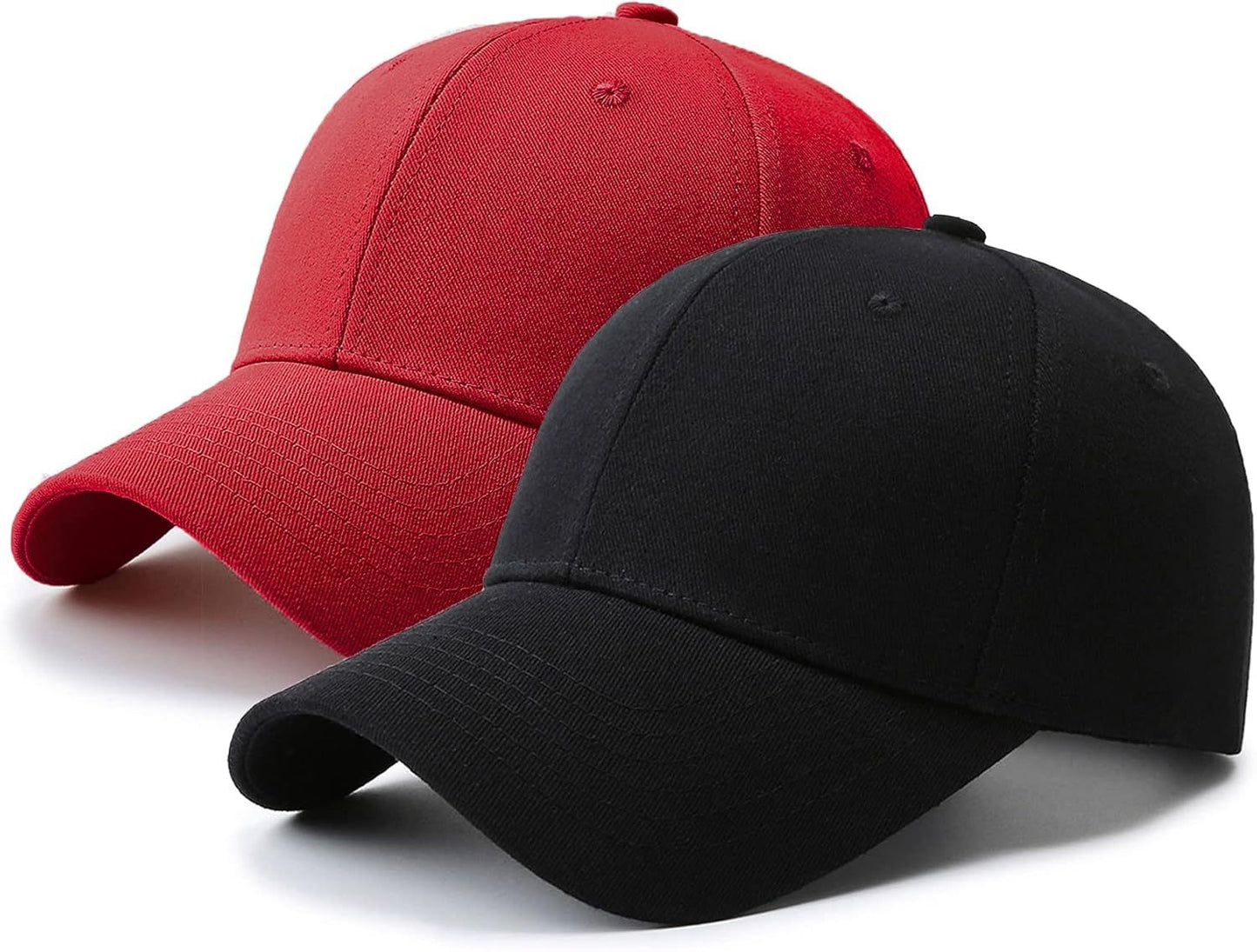 2 Pack Lightweight Baseball Caps for Men & Women - 100% Polyester Golf Dad Hats with 6-Panel Design, Breathable Unisex Casual Hats for Father’s Day, Golf, Sports & Outdoor Activities (Grey & Black), Father's Day Gift, Versa