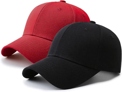 2 Pack Lightweight Baseball Caps for Men & Women - 100% Polyester Golf Dad Hats with 6-Panel Design, Breathable Unisex Casual Hats for Father’s Day, Golf, Sports & Outdoor Activities (Grey & Black), Father's Day Gift, Versa