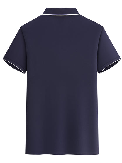 Y1013.46-30.48 cm Black, Navy Blue, Pink, And Beige, Featuring CKZM Graphic Prints, High-End Breathable Golf Shirts, Men'S Tops, Casual V-Neck T-Shirts for Men, Summer Short Sleeves, Men'S POLO Shirts, Men'S Clothing, with a - ayq