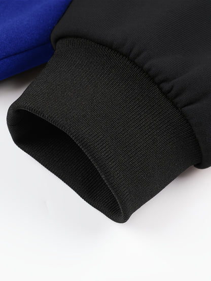 Men's 'BROOKLYN' Pattern Color Blocking Hooded Jacket, Casual Preppy Style Coat For Spring And Autumn Outdoors As Gift