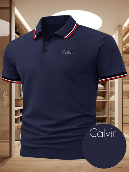 Men'S Polo Shirt with Golf Graphics, Featuring a Comfortable And Stylish Design for Summer. This Short-Sleeve Polo Is Perfect for Casual Wear, Available in Dark Blue And Black, with Printed Letters - ayq