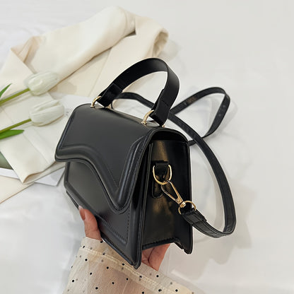 Fresh and trendy small square bag, one shoulder crossbody bag, youthful and sweet style, magnetic buckle closure bag, solid color, internet famous and popular bag