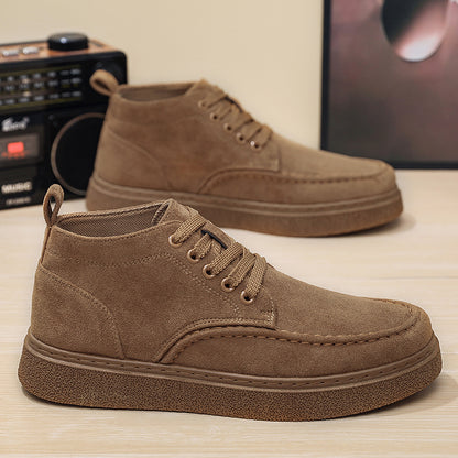 Men's High-Top Casual Ankle Boots, Lightweight PU, All-Season