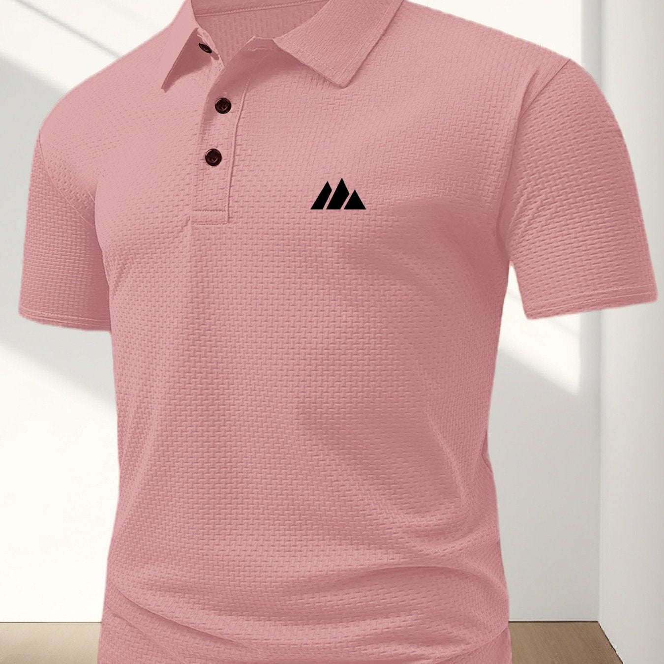 FS1128 Style Men'S Jacquard Polo Shirt with Unique Print Patterns, Casual Short Sleeves, Summer Fashion, Breathable Embossed Top, a Perfect Gift - ayq