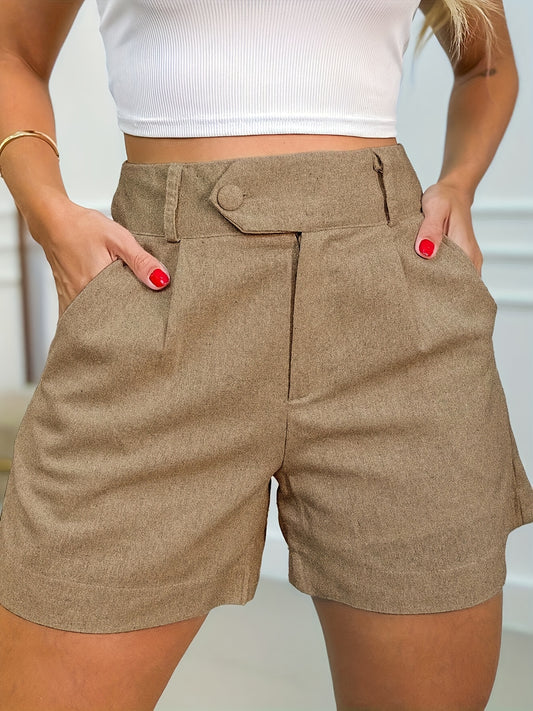 Women's Solid Color Elegant Commuter Shorts for Summer - ayq