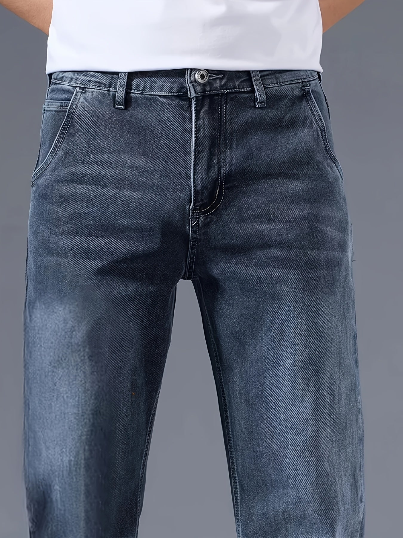Teen Boys' Loose Preppy Denim Jeans All-Season Casual Wear