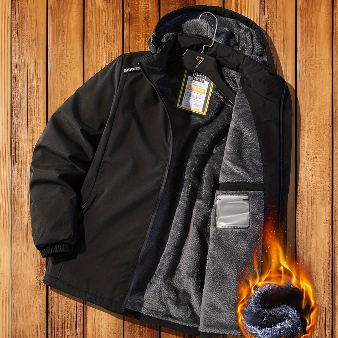 Men'S Fleece Jacket - Full-Zip Hooded Coat with Zippered Pockets, All-Season Lightweight Outerwear for Gym, Hiking, Everyday - - Easy-Care Polyester Jacket for Teens & Adults, Gym Apparel, Sporty Design, Durable Fabric, Activ