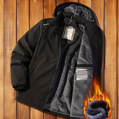 Men'S Fleece Jacket - Full-Zip Hooded Coat with Zippered Pockets, All-Season Lightweight Outerwear for Gym, Hiking, Everyday - - Easy-Care Polyester Jacket for Teens & Adults, Gym Apparel, Sporty Design, Durable Fabric, Activ