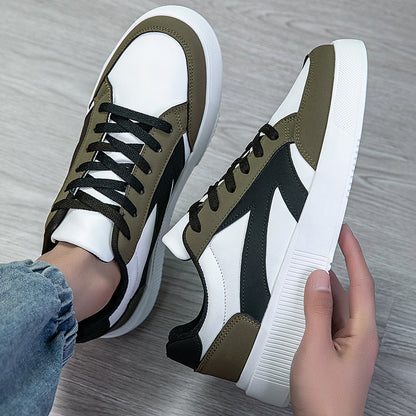 Men's Low-Top PU Skate Sneakers with Cushioned EVA Sole