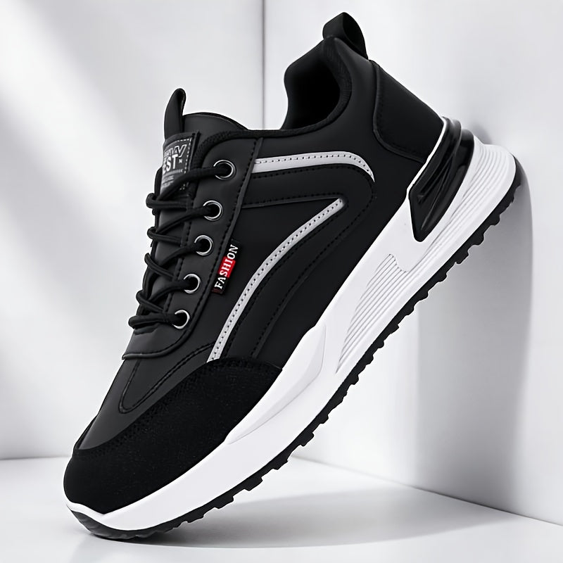 Men's Plus Size Walking Shoes, Skate Shoes, Breathable Trail Running Shoes, Travel Shoes, Trendy Versatile Low-Top Casual Sports Shoes, Fashion Sneakers, Black Knit Mesh Shoes for Spring, Summer, Autumn, All Seasons - ayq