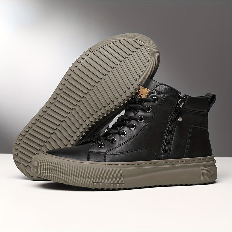 Men's British Style Retro Short Boots with Side Zipper