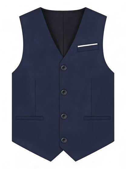 Men's 3-Piece Polyester Suit with Vest and Trousers