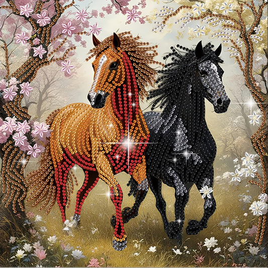 1pc Horse-Themed DIY Diamond Painting Kit - Creative Irregular-Shaped Crystal Art, Perfect for Living Room, Bedroom & Study Decor - Frameless, Ideal Holiday Gift for Beginners and Adults