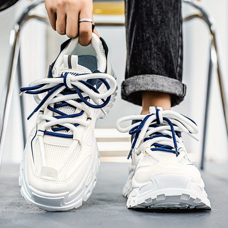 Men'S Athletic Shoes on, Stylish Thick-Soled Sneakers, Casual And Sporty Elevated Breathable Mesh Shoes, Low-Top Lace-Up Active Footwear, Comfortable Men'S Sports Shoes for All Seasons.
