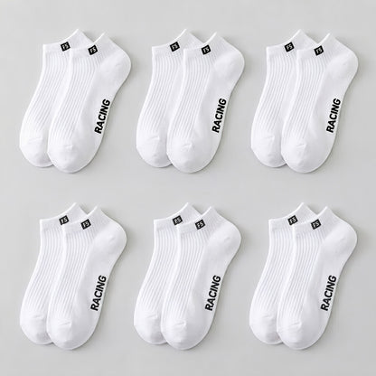 6 Pairs Men's Breathable Short Athletic Socks for Summer
